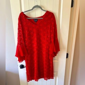 Connected Apparel Woman’s Red Sequin dress